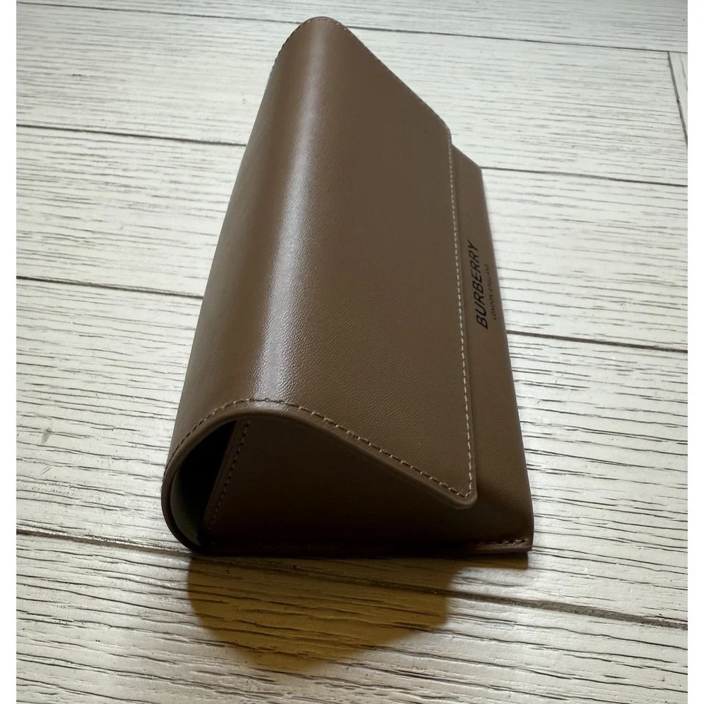 Burberry Camel Brown Leather Eyeglasses Sunglasses *Case Only* W/ New Microfiber
